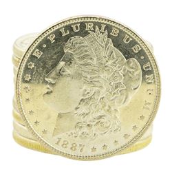 Lot of (10) Brilliant Uncirculated 1887 Proof Like $1 Morgan Silver Dollar Coins