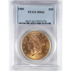 1900 $20 Liberty Head Double Eagle Gold Coin PCGS MS62