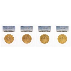 Lot of 1922-1925 $20 St. Gaudens Double Eagle Gold Coins PCGS MS64