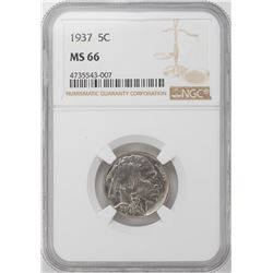 1937 Buffalo Nickel Coin NGC MS66