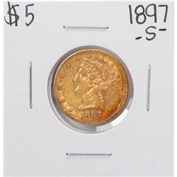 1897-S $5 Liberty Head Half Eagle Gold Coin