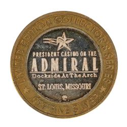 .999 Fine Silver President Casino on the Admiral $10 Limited Edition Gaming Token