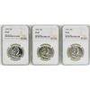 Image 1 : Lot of (3) 1959 Proof Franklin Half Dollar Coins NGC PF66