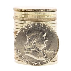 Roll of (20) Brilliant Uncirculated 1963 Franklin Half Dollar Coins