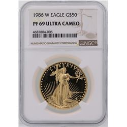 1986-W $50 American Gold Eagle Coin NGC PF69 Ultra Cameo
