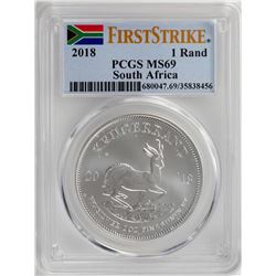 2018 South Africa Krugerrand Silver Coin PCGS MS69 First Issue