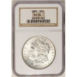 1889 $1 Morgan Silver Dollar Coin NGC MS64