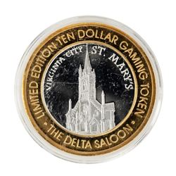 .999 Silver The Delta Saloon Nevada $10 Casino Limited Edition Gaming Token