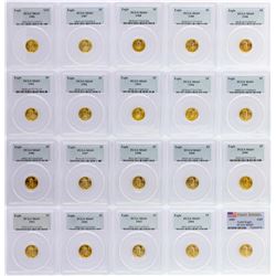 Set of 1986-2005 $5 American Gold Eagle Coins PCGS MS69