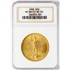 Image 1 : 1908 NM $20 St. Gaudens Double Eagle Gold Coin NGC MS63