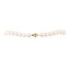 Image 2 : Pearl Necklace with 14KT Yellow Gold Corrugated Ball Clasp