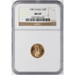 1987 $5 American Gold Eagle Coin NGC MS69