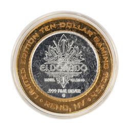 .999 Silver El Dorado Hotel & Casino Reno, Nevada $10 Limited Edition Gaming Token