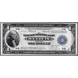 1918 $1 Federal Reserve Bank Note St. Louis