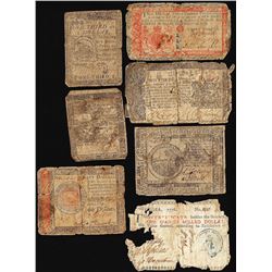 Miscellaneous Lot of (7) Colonial Currency Notes