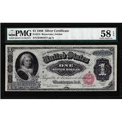 1886 $1 Martha Washington Silver Certificate Note Fr.215 PMG Choice About Unc. 58EPQ
