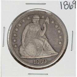 1869 $1 Seated Liberty Silver Dollar Coin