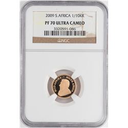 2009 South Africa Proof Krugerrand 1/10 oz Gold Coin NGC PF70
