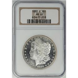 1880-S $1 Morgan Silver Dollar Coin NGC MS67