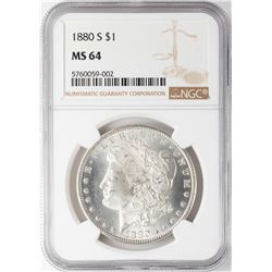 1880-S $1 Morgan Silver Dollar Coin NGC MS64