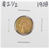 Image 1 : 1908 $2 1/2 Indian Head Quarter Eagle Gold Coin