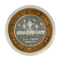 .999 Silver Stardust Resort Las Vegas $10 Casino Gaming Token Limited Edition