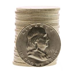 Roll of (20) Brilliant Uncirculated 1953-D Franklin Half Dollar Coins