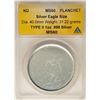 Image 1 : Blank Planchet American Silver Eagle Coin ANACS MS60