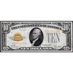 1928 $10 Gold Certificate Note