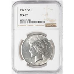 1927 $1 Peace Silver Dollar Coin NGC MS62