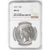 Image 1 : 1927 $1 Peace Silver Dollar Coin NGC MS62