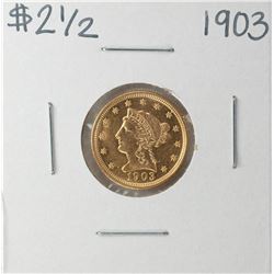 1903 $2 1/2 Liberty Head Quarter Eagle Gold Coin
