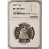Image 1 : 1875 Proof Seated Liberty Half Dollar Coin NGC PF62 Cameo