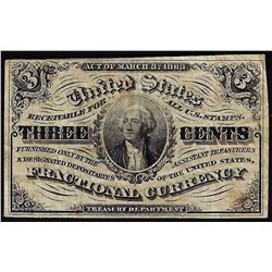 March 3, 1863 Third Issue Three Cent Fractional Currency Note