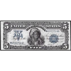 1899 $5 Indian Chief Silver Certificate Note