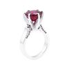 Image 4 : 14KT White Gold 0.20 ctw Diamond and Glass Filled Ruby Ring