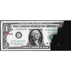 1963A $1 Federal Reserve Note Ink Smear ERROR with BEP Mark