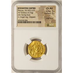 AD 602-610 Phocas Byzantine Empire Solidus Ancient Gold Coin NGC Choice AU