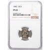 Image 1 : 1883 Proof Three Cent Nickel Coin NGC PF65