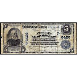 1902 PB $5 American NB of San Francisco, CA CH# 6426 National Currency Note