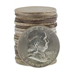 Roll of (20) Brilliant Uncirculated 1963-D Franklin Half Dollar Coins