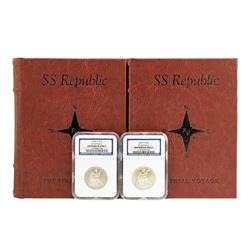 S.S. Republic Shipwreck 1858-O & 1859-O Walking Liberty Half Dollar Coins NGC Graded