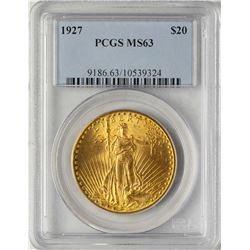 1927 $20 St. Gaudens Double Eagle Gold Coin PCGS MS63
