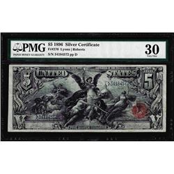 1896 $5 Educational Silver Certificate Note Fr.270 PMG Very Fine 30