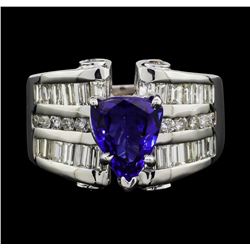 14KT White Gold 2.40 ctw Tanzanite and Diamond Ring