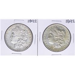 Lot of (2) 1892 $1 Morgan Silver Dollar Coins