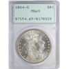 Image 1 : 1884-O $1 Morgan Silver Dollar Coin PCGS MS65 Old Green Rattler Holder