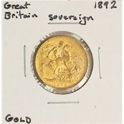 1892 Great Britain Sovereign Gold Coin