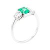 Image 4 : Platinum 1.22 ctw Emerald and Diamond Ring