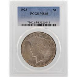 1923 $1 Peace Silver Dollar Coin PCGS MS65